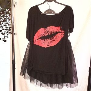 80's Dress-up outfit, shirt Spirit skirt leggings earrings